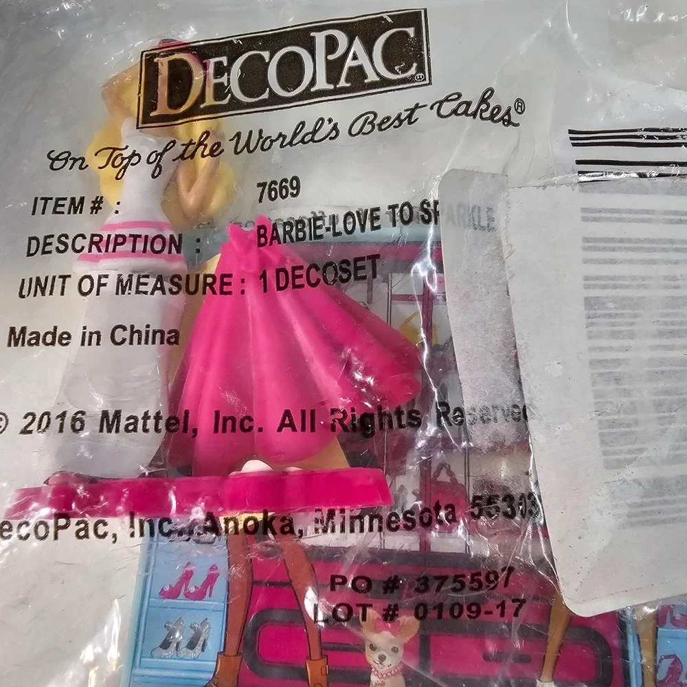 DecoPac Barbie Love to‎ Sparkle Cake Toppers Mattel 2 packs NEW